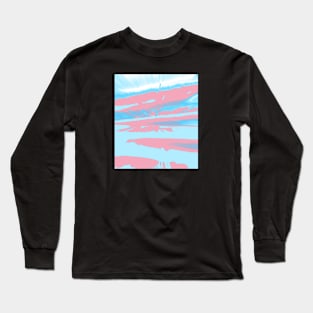 Trans Pride Abstract Paint Zoom Design Long Sleeve T-Shirt